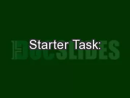 Starter Task: