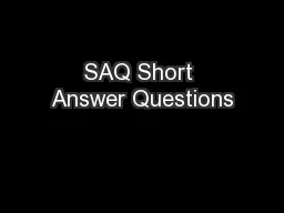 SAQ Short Answer Questions