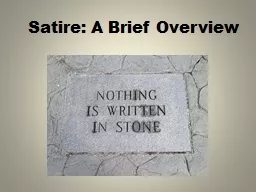 Satire: A Brief Overview
