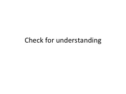 Check for understanding