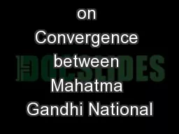 Presentation on Convergence between Mahatma Gandhi National