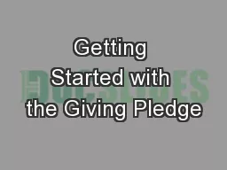 Getting Started with the Giving Pledge