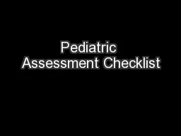 Pediatric Assessment Checklist