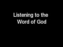 Listening to the Word of God
