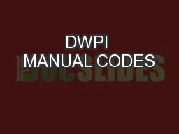 DWPI MANUAL CODES