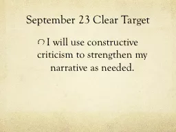 September 23 Clear Target
