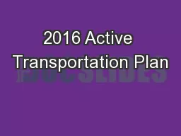 2016 Active Transportation Plan