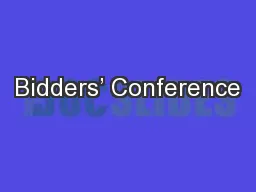 Bidders’ Conference