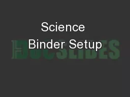 Science Binder Setup
