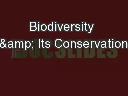 Biodiversity & Its Conservation