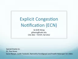 Explicit Congestion Notification (ECN)