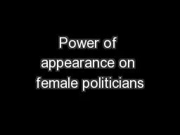 Power of appearance on female politicians