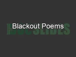 Blackout Poems