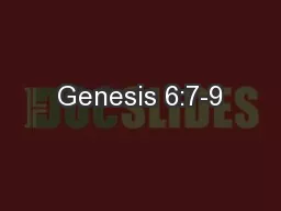 Genesis 6:7-9