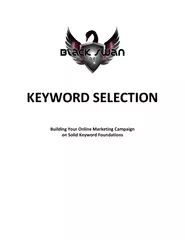 KEYWORD SELECTION Building Your Online Marketing Campa