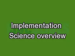 Implementation Science overview