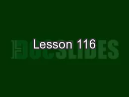 Lesson 116