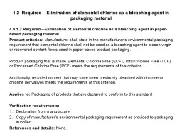 1.2  Required – Elimination of elemental chlorine as a bl