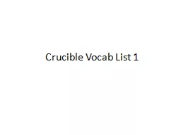 Crucible Vocab List 1