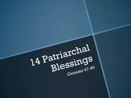 14 Patriarchal Blessings