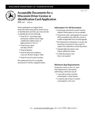 page  of Acceptable Documents for a Wisconsin Driver L