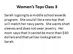 Women’s Tops Class 3