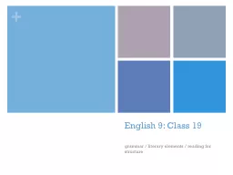 English 9: Class