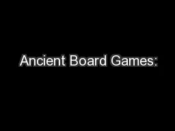 Ancient Board Games: