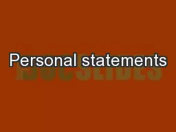 Personal statements