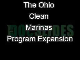 The Ohio Clean Marinas Program Expansion