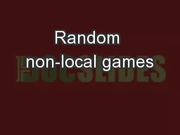 Random non-local games