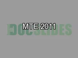 MTE 2011