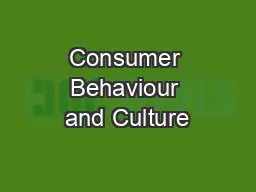 Consumer Behaviour and Culture