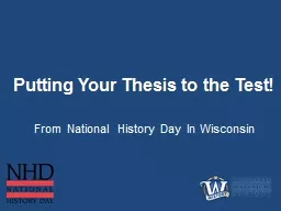 Putting Your Thesis to the Test!