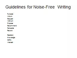 Guidelines for Noise-Free  Writing