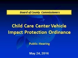 Child Care Center Vehicle Impact Protection Ordinance