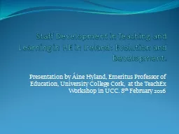 Staff Development in Teaching and Learning in HE in Ireland