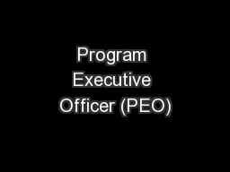 Program Executive Officer (PEO)