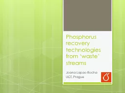 Phosphorus recovery technologies from ‘waste’ streams