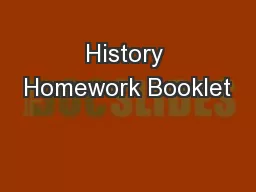 History Homework Booklet