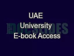 UAE University E-book Access