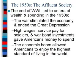 The 1950s: The Affluent Society