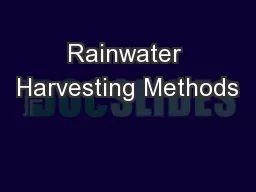 Rainwater Harvesting Methods