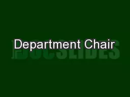 Department Chair