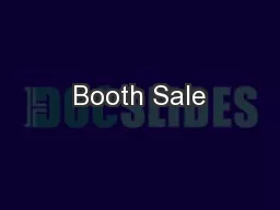 Booth Sale