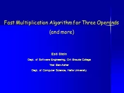 Fast Multiplication Algorithm for Three Operands