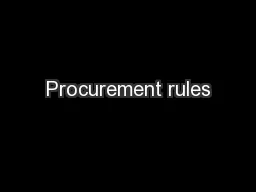 Procurement rules