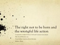 The right not to be born and the wrongful life action