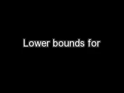 Lower bounds for