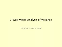 2-Way Mixed Analysis of Variance